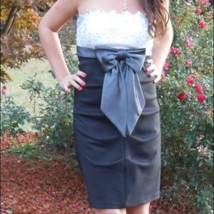 Short black and white fancy dress.